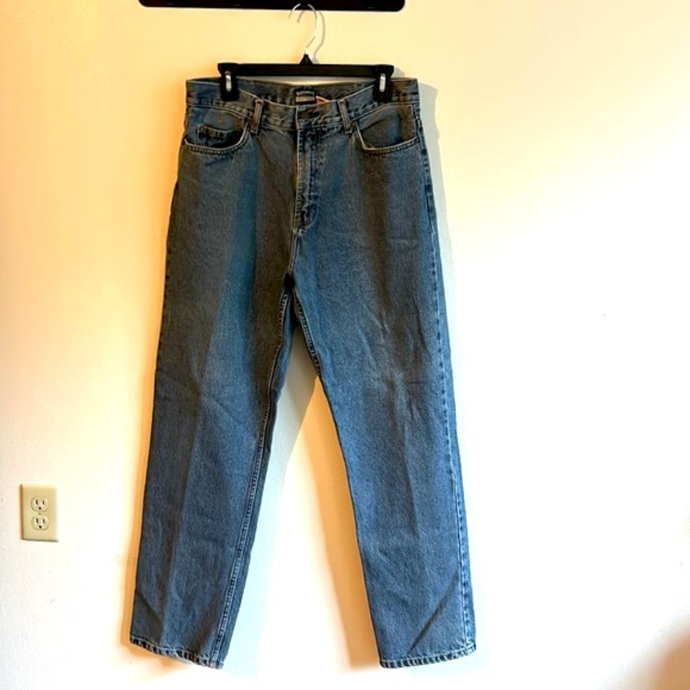 Steve & Barry's Men's Med. Wash Cotton Denim 5 Pocket Boot Cut Jeans.Size: 33x32